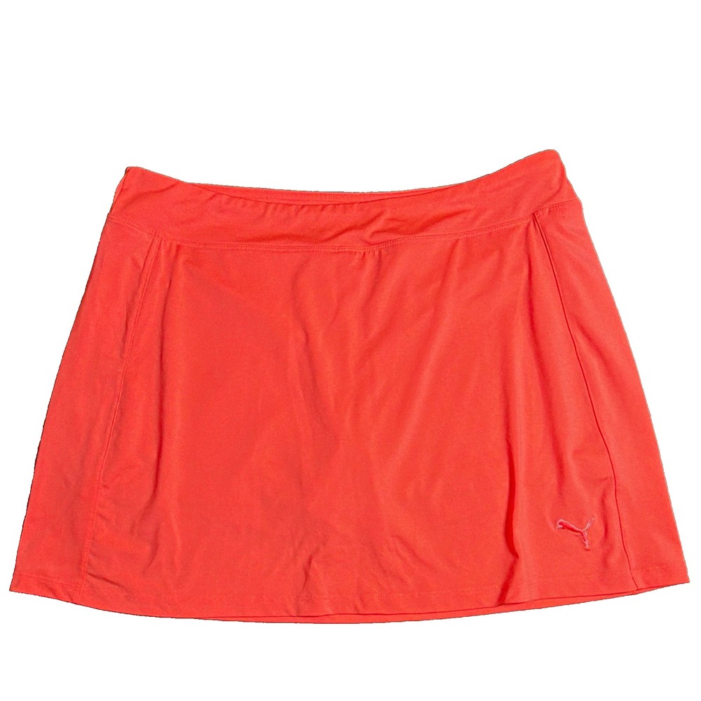 PUMA Women's Size M Orange Golf Skort Pull On Stretch Polyester Solid